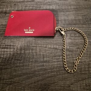 Kate Spade Red Cpin Holder with Chain